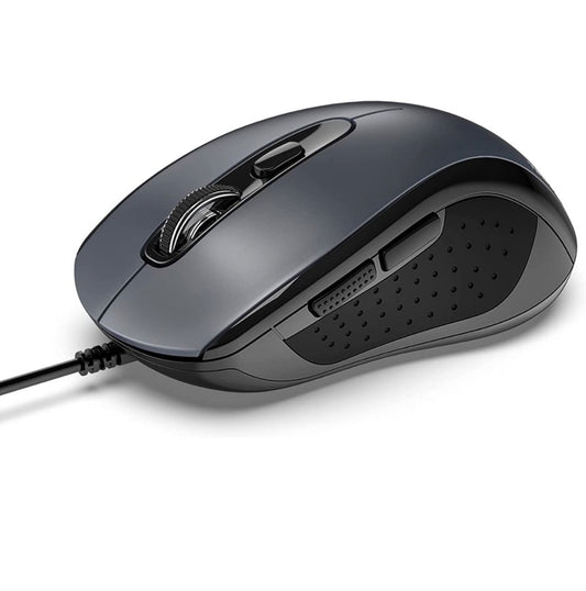TECKNET Wired Mouse, USB Computer Mouse, 3600DPI 4 Adjustable Levels, Ergonomic Design, 6-Button